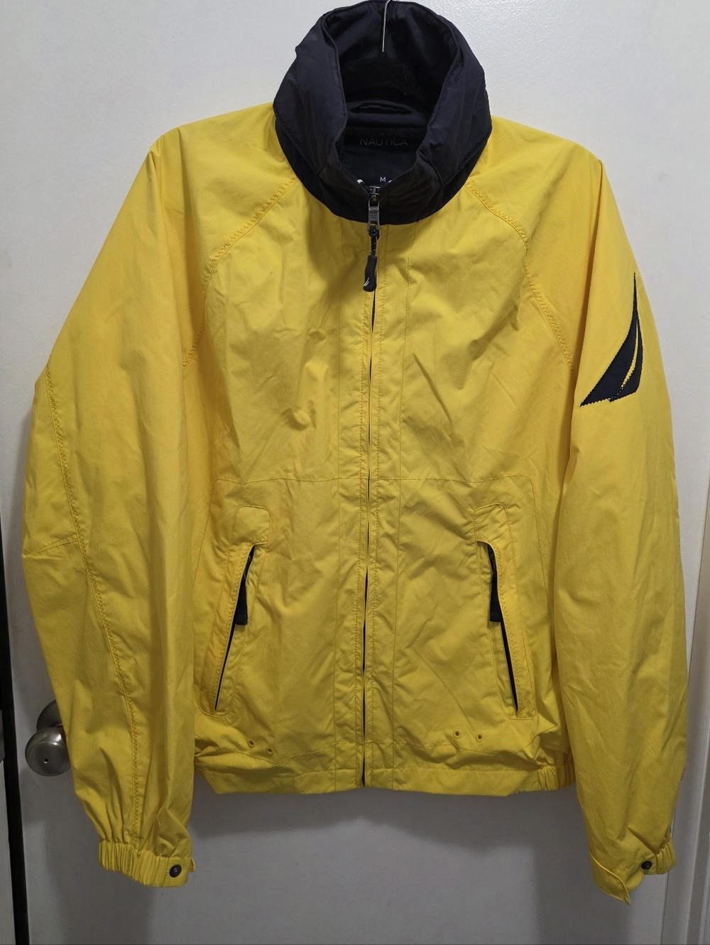Nautica Yellow Hooded Windbreaker Vintage Size Med